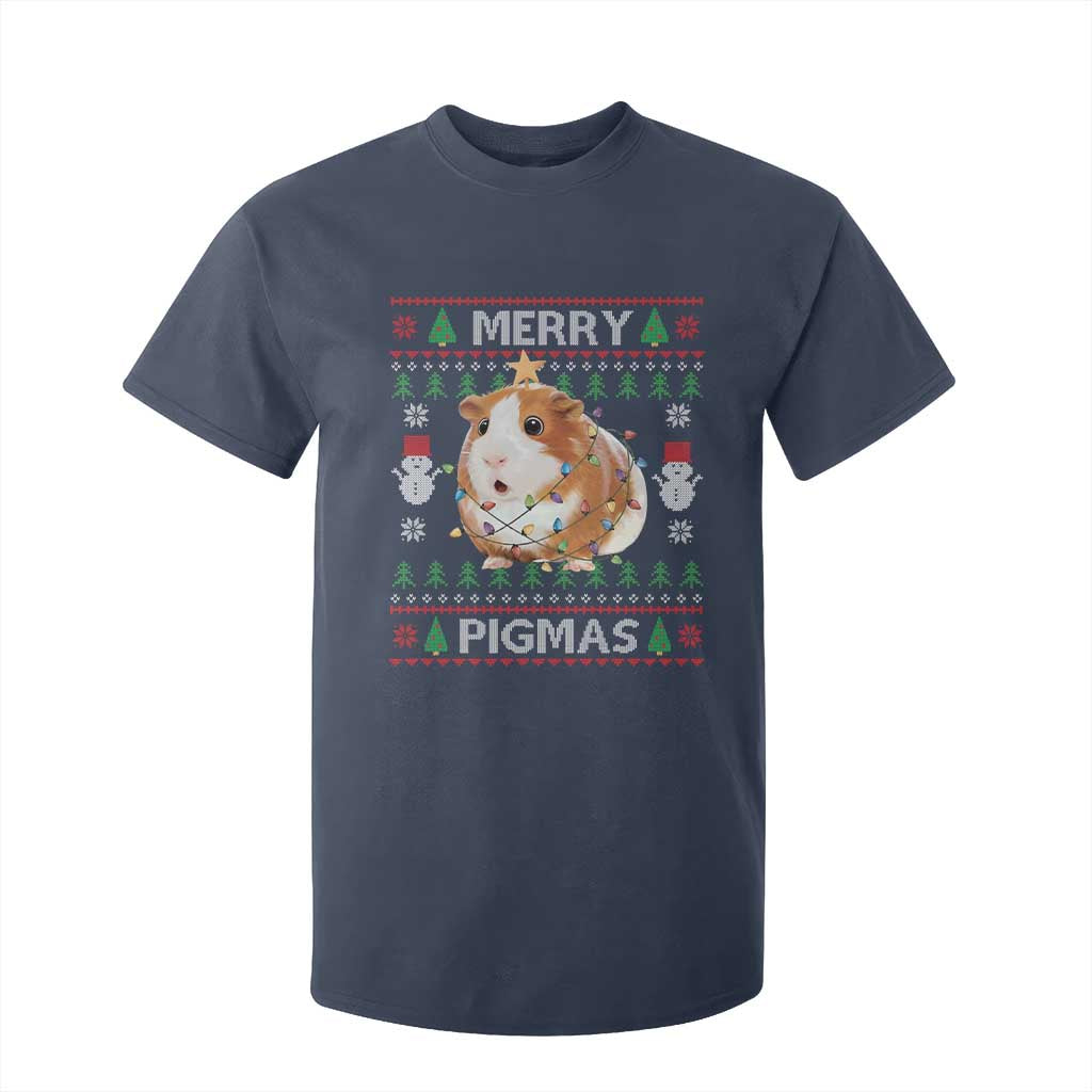 Merry Pigmas Ugly Christmas T Shirt For Kid Guinea Pig Lover TS12 Navy Print Your Wear