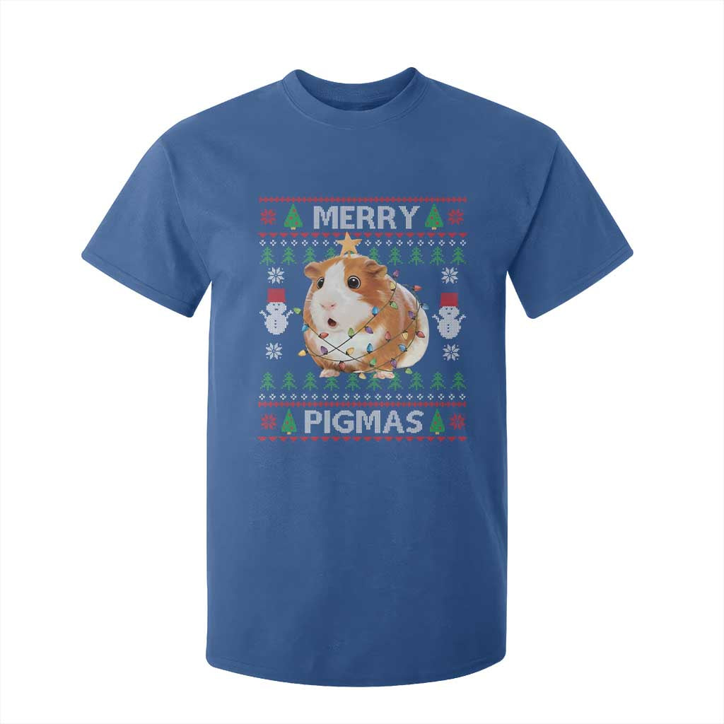 Merry Pigmas Ugly Christmas T Shirt For Kid Guinea Pig Lover TS12 Royal Blue Print Your Wear