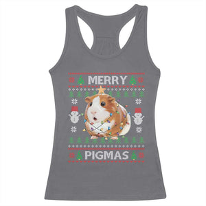 Merry Pigmas Ugly Christmas Racerback Tank Top Guinea Pig Lover TS12 Charcoal Print Your Wear
