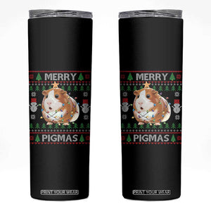 Merry Pigmas Ugly Christmas Skinny Tumbler Guinea Pig Lover TS12 Black Print Your Wear