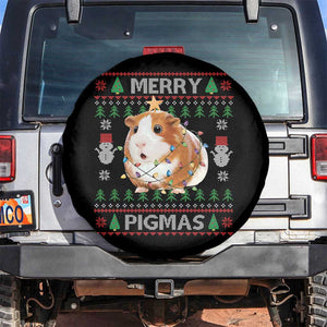 Merry Pigmas Ugly Christmas Spare Tire Cover Guinea Pig Lover TS12 No hole Black Print Your Wear
