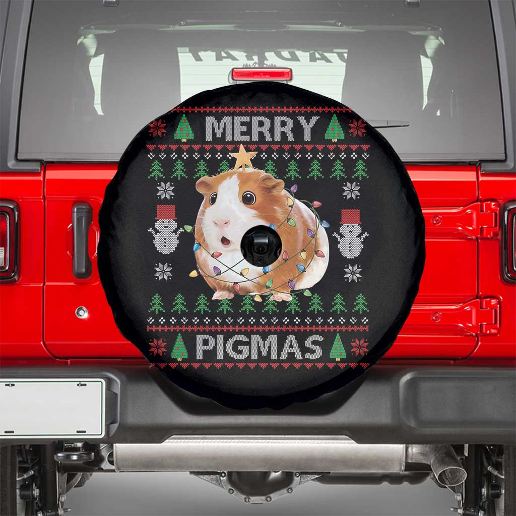 Merry Pigmas Ugly Christmas Spare Tire Cover Guinea Pig Lover TS12 Black Print Your Wear