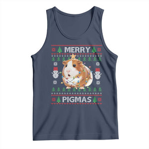 Merry Pigmas Ugly Christmas Tank Top Guinea Pig Lover TS12 Navy Print Your Wear