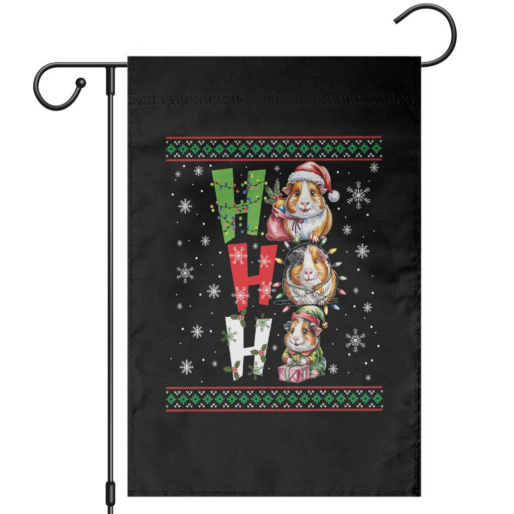 Funny Guinea Pig Ho Ho Ho Ugly Christmas Sweater Garden Flag Cute Pet Lover TS12 Black Print Your Wear