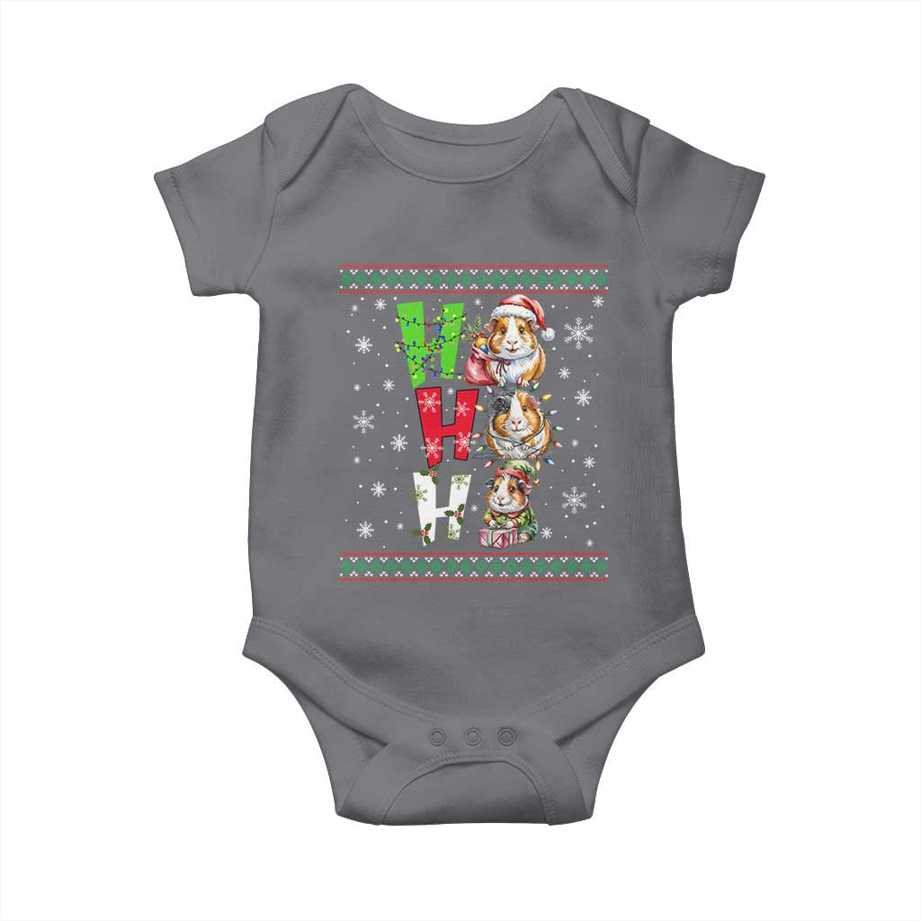 Funny Guinea Pig Ho Ho Ho Ugly Christmas Sweater Baby Onesie Cute Pet Lover TS12 Charcoal Print Your Wear