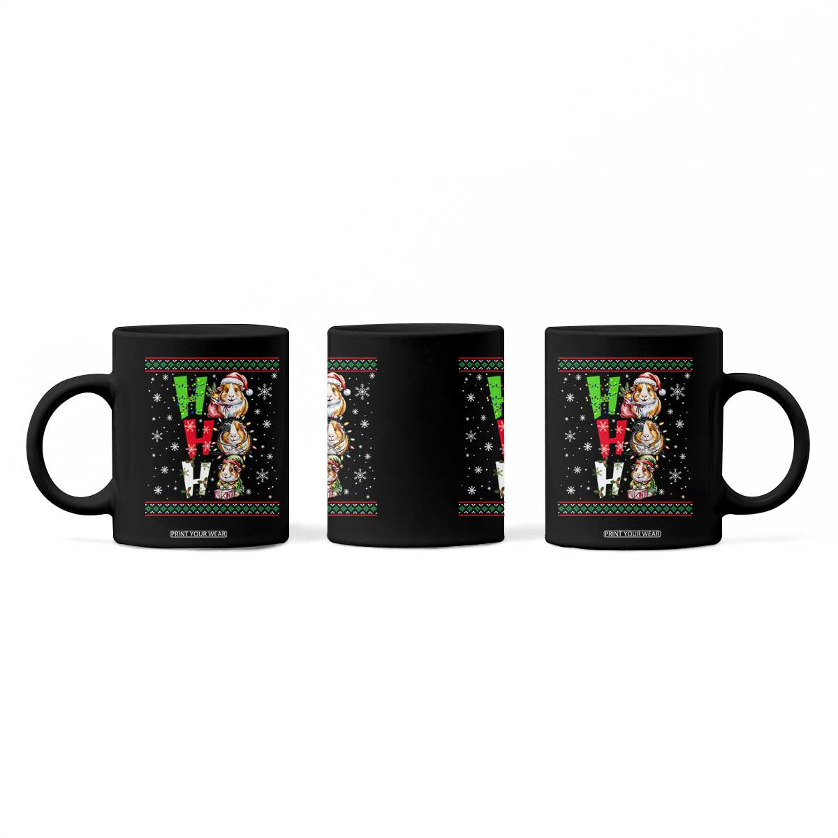 Funny Guinea Pig Ho Ho Ho Ugly Christmas Sweater Coffee Mug Cute Pet Lover TS12 Print Your Wear