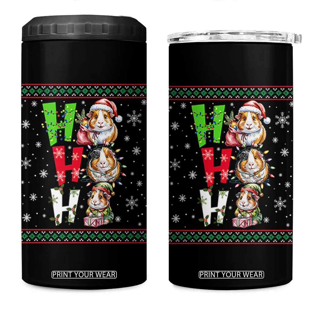 Funny Guinea Pig Ho Ho Ho Ugly Christmas Sweater 4 in 1 Can Cooler Tumbler Cute Pet Lover TS12 One Size: 16 oz Black Print Your Wear