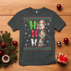Funny Guinea Pig Ho Ho Ho Ugly Christmas Sweater T Shirt Cute Pet Lover TS12 Dark Heather Print Your Wear