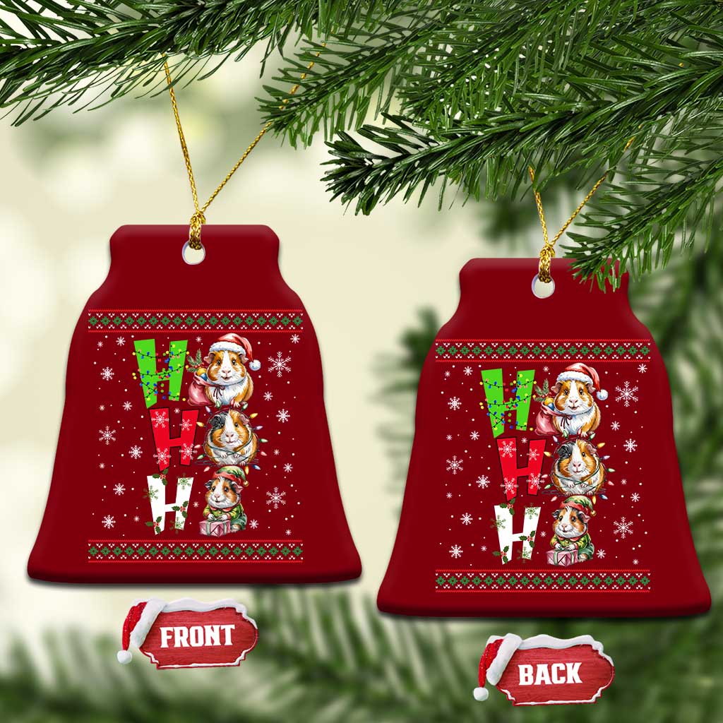 Funny Guinea Pig Ho Ho Ho Ugly Christmas Sweater Ceramic Ornament Cute Pet Lover TS12 Print Your Wear