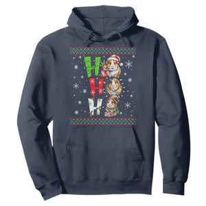 Funny Guinea Pig Ho Ho Ho Ugly Christmas Sweater Hoodie Cute Pet Lover TS12 Navy Print Your Wear