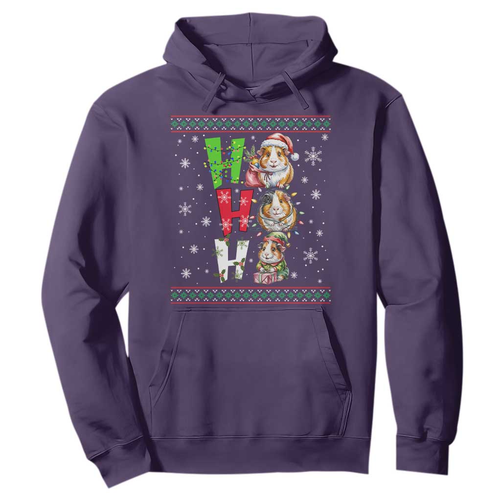 Funny Guinea Pig Ho Ho Ho Ugly Christmas Sweater Hoodie Cute Pet Lover TS12 Purple Print Your Wear