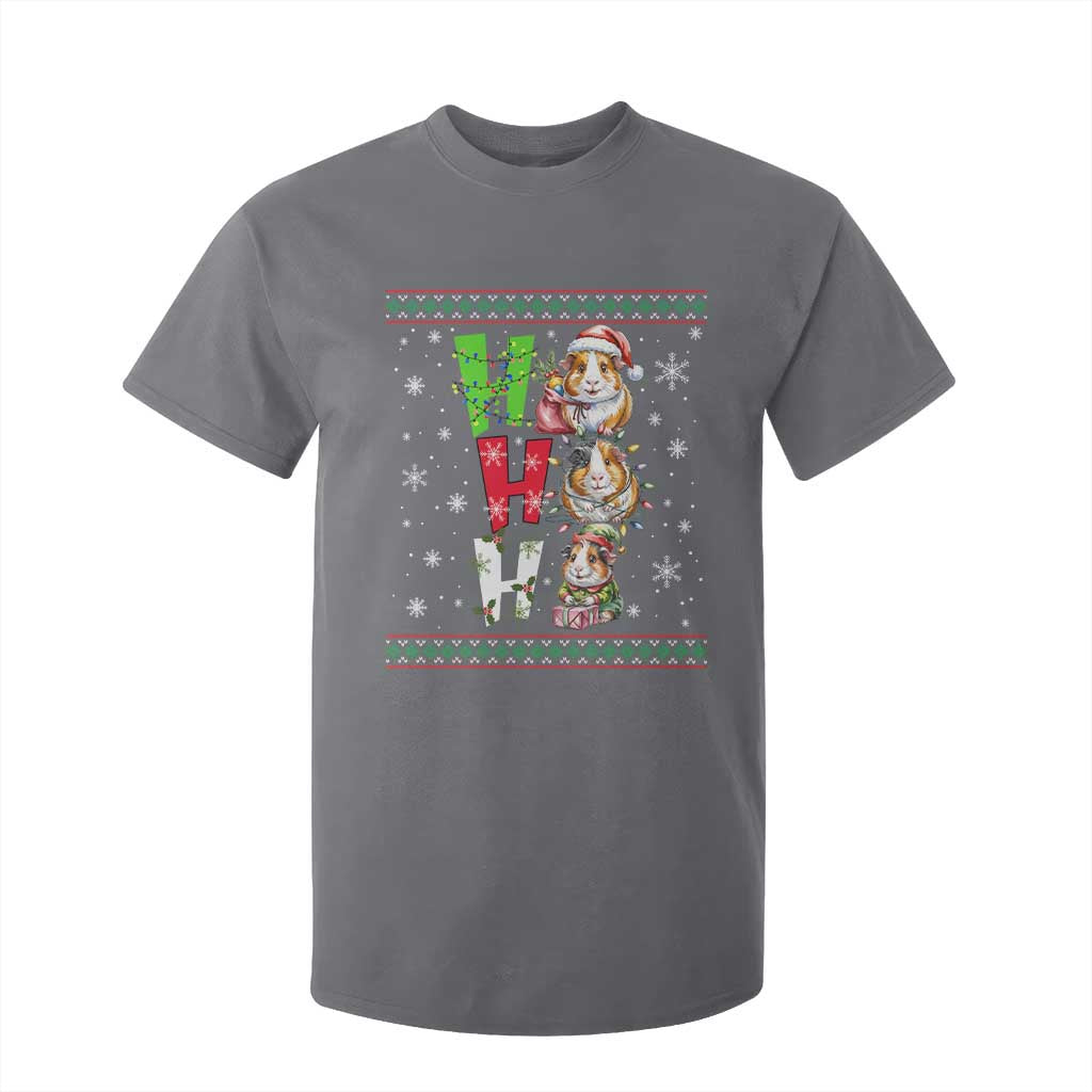 Funny Guinea Pig Ho Ho Ho Ugly Christmas Sweater T Shirt For Kid Cute Pet Lover TS12 Charcoal Print Your Wear