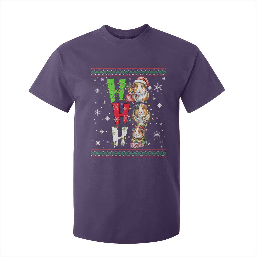 Funny Guinea Pig Ho Ho Ho Ugly Christmas Sweater T Shirt For Kid Cute Pet Lover TS12 Purple Print Your Wear