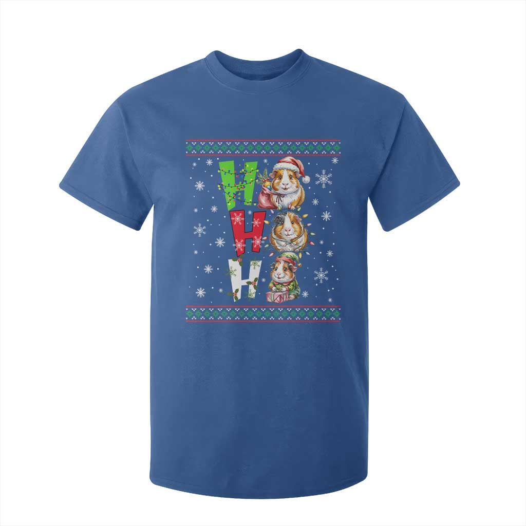Funny Guinea Pig Ho Ho Ho Ugly Christmas Sweater T Shirt For Kid Cute Pet Lover TS12 Royal Blue Print Your Wear