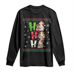 Funny Guinea Pig Ho Ho Ho Ugly Christmas Sweater Long Sleeve Shirt Cute Pet Lover TS12 Black Print Your Wear