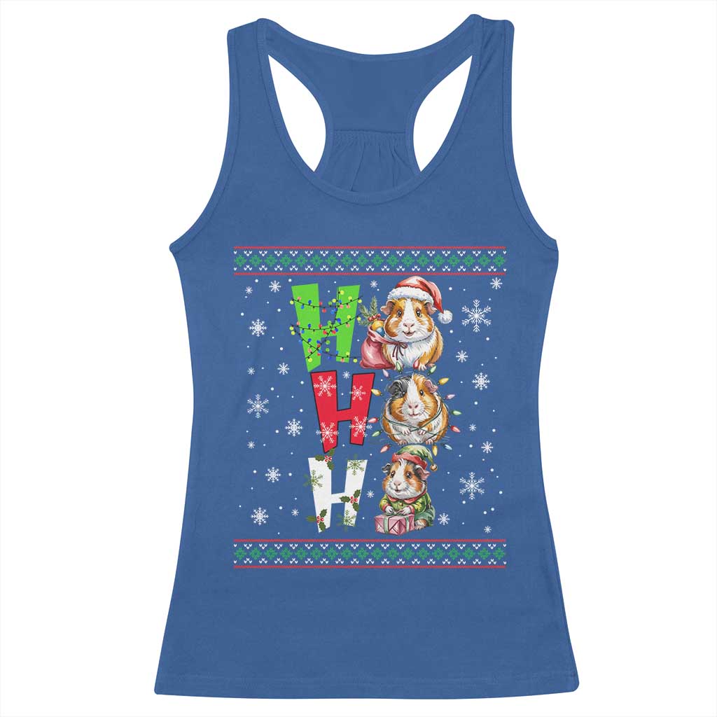 Funny Guinea Pig Ho Ho Ho Ugly Christmas Sweater Racerback Tank Top Cute Pet Lover TS12 Royal Blue Print Your Wear