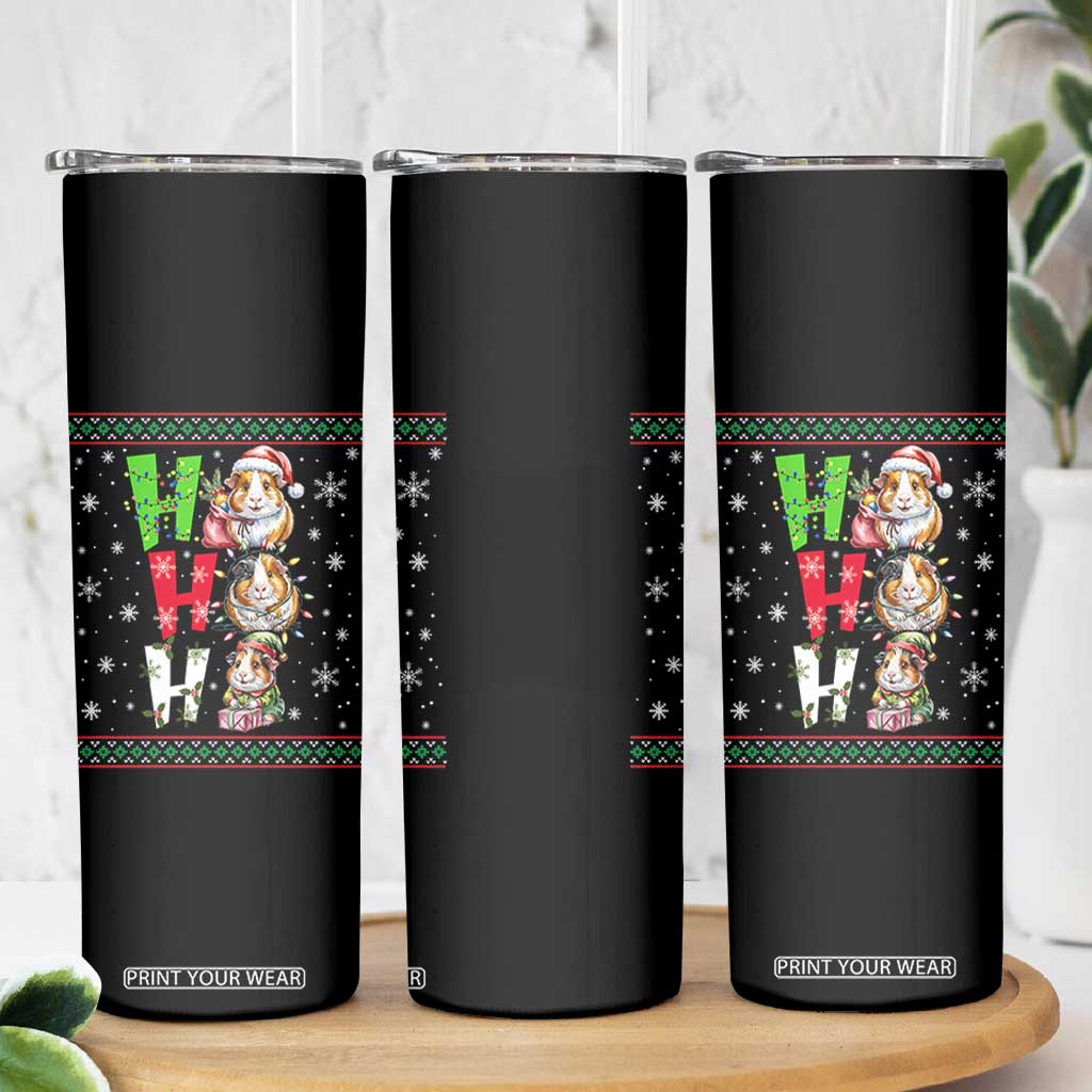 Funny Guinea Pig Ho Ho Ho Ugly Christmas Sweater Skinny Tumbler Cute Pet Lover TS12 Print Your Wear