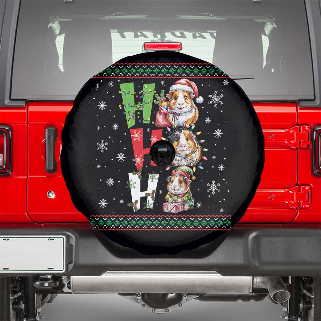 Funny Guinea Pig Ho Ho Ho Ugly Christmas Sweater Spare Tire Cover Cute Pet Lover TS12 Black Print Your Wear