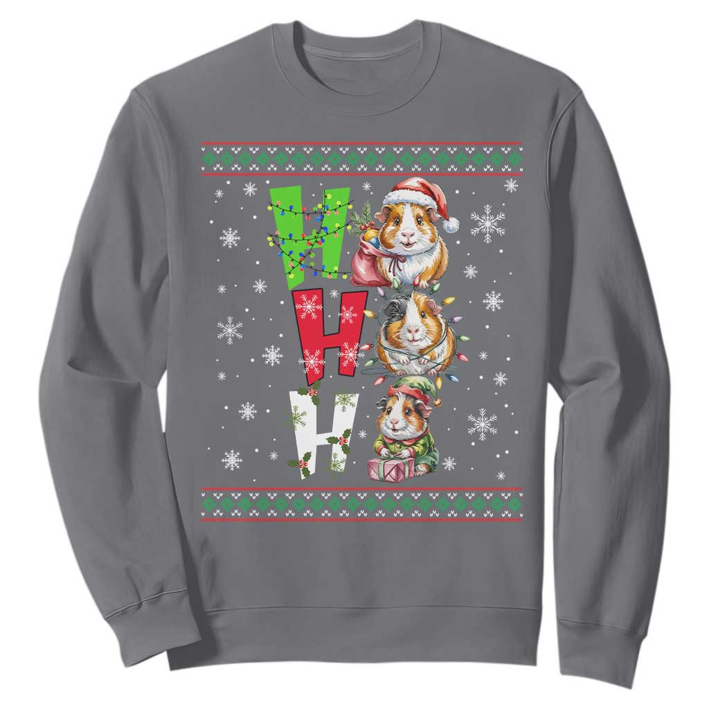 Funny Guinea Pig Ho Ho Ho Ugly Christmas Sweater Sweatshirt Cute Pet Lover TS12 Charcoal Print Your Wear