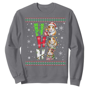 Funny Guinea Pig Ho Ho Ho Ugly Christmas Sweater Sweatshirt Cute Pet Lover TS12 Charcoal Print Your Wear