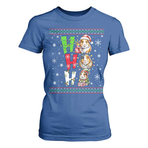 Funny Guinea Pig Ho Ho Ho Ugly Christmas Sweater T Shirt For Women Cute Pet Lover TS12 Royal Blue Print Your Wear