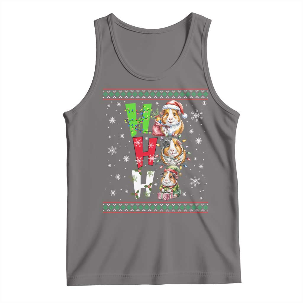 Funny Guinea Pig Ho Ho Ho Ugly Christmas Sweater Tank Top Cute Pet Lover TS12 Deep Heather Print Your Wear