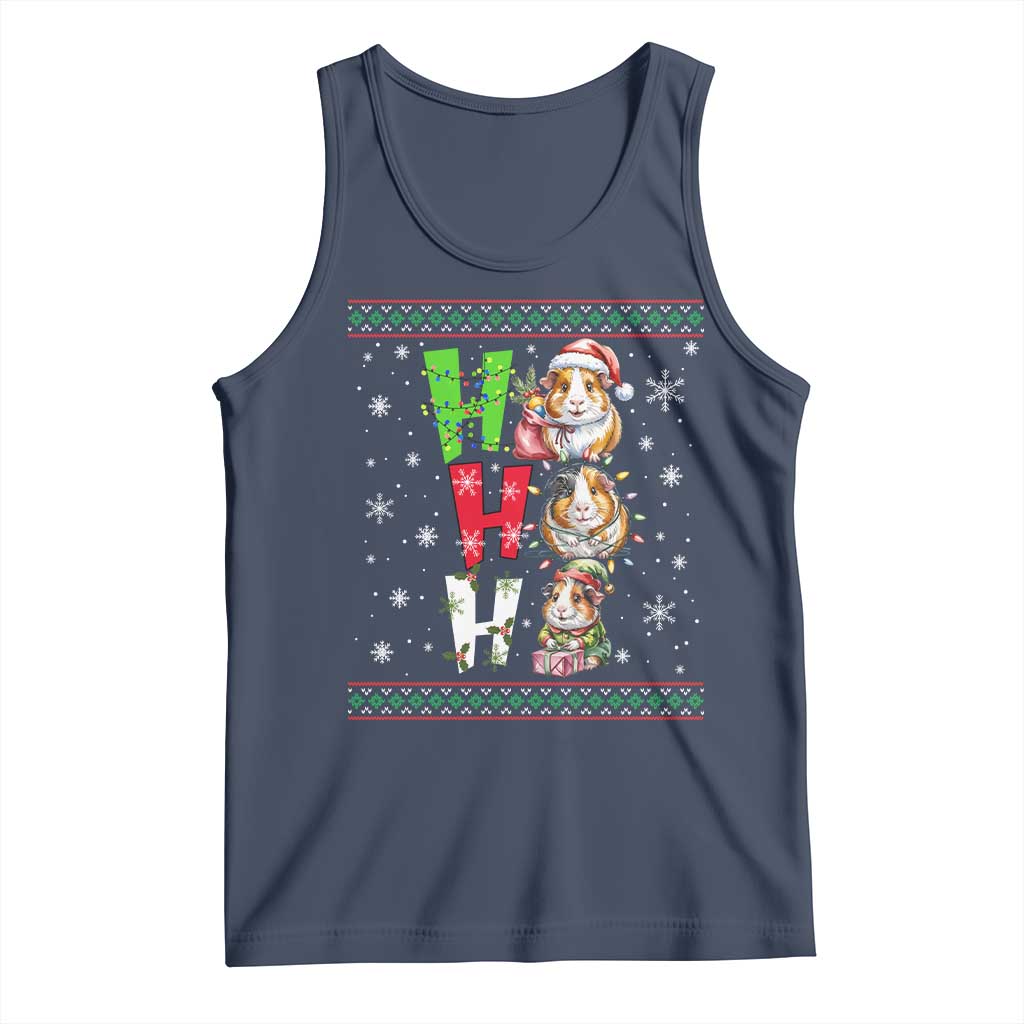 Funny Guinea Pig Ho Ho Ho Ugly Christmas Sweater Tank Top Cute Pet Lover TS12 Navy Print Your Wear