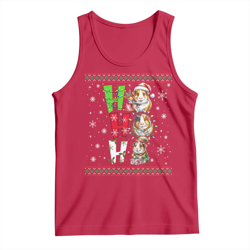 Funny Guinea Pig Ho Ho Ho Ugly Christmas Sweater Tank Top Cute Pet Lover TS12 Red Print Your Wear