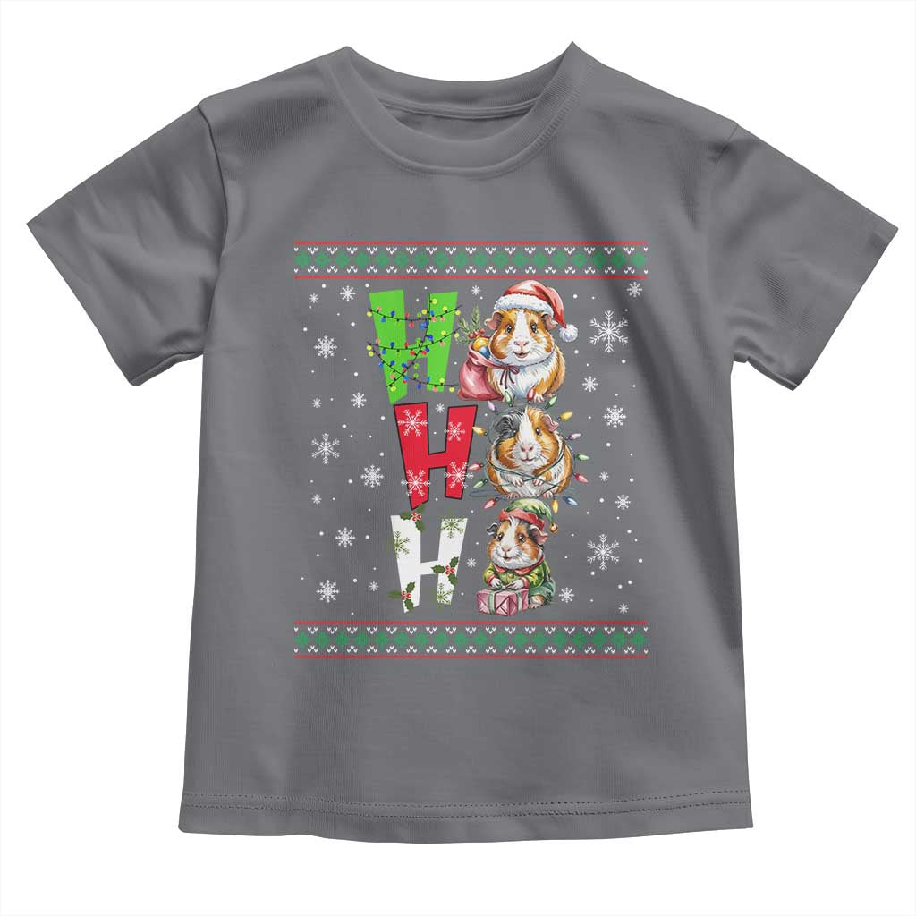 Funny Guinea Pig Ho Ho Ho Ugly Christmas Sweater Toddler T Shirt Cute Pet Lover TS12 Charcoal Print Your Wear