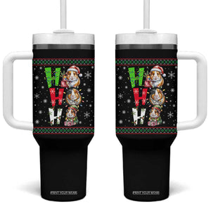 Funny Guinea Pig Ho Ho Ho Ugly Christmas Sweater Tumbler With Handle Cute Pet Lover TS12 One Size: 40 oz Black Print Your Wear
