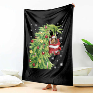Funny Christmas Guinea In Green Hand Naughty Throw Blanket Cute Pet Lover Gift TS12 Print Your Wear