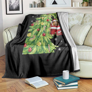 Funny Christmas Guinea In Green Hand Naughty Throw Blanket Cute Pet Lover Gift TS12 Print Your Wear