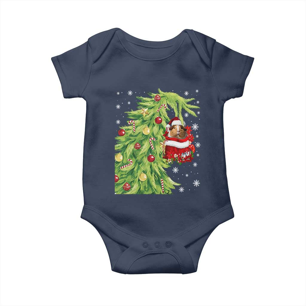 Funny Christmas Guinea In Green Hand Naughty Baby Onesie Cute Pet Lover Gift TS12 Navy Print Your Wear