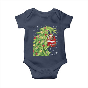 Funny Christmas Guinea In Green Hand Naughty Baby Onesie Cute Pet Lover Gift TS12 Navy Print Your Wear