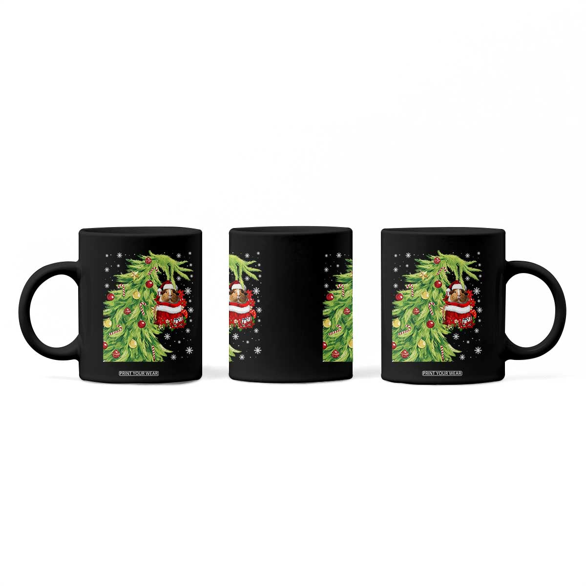 Funny Christmas Guinea In Green Hand Naughty Coffee Mug Cute Pet Lover Gift TS12 Print Your Wear