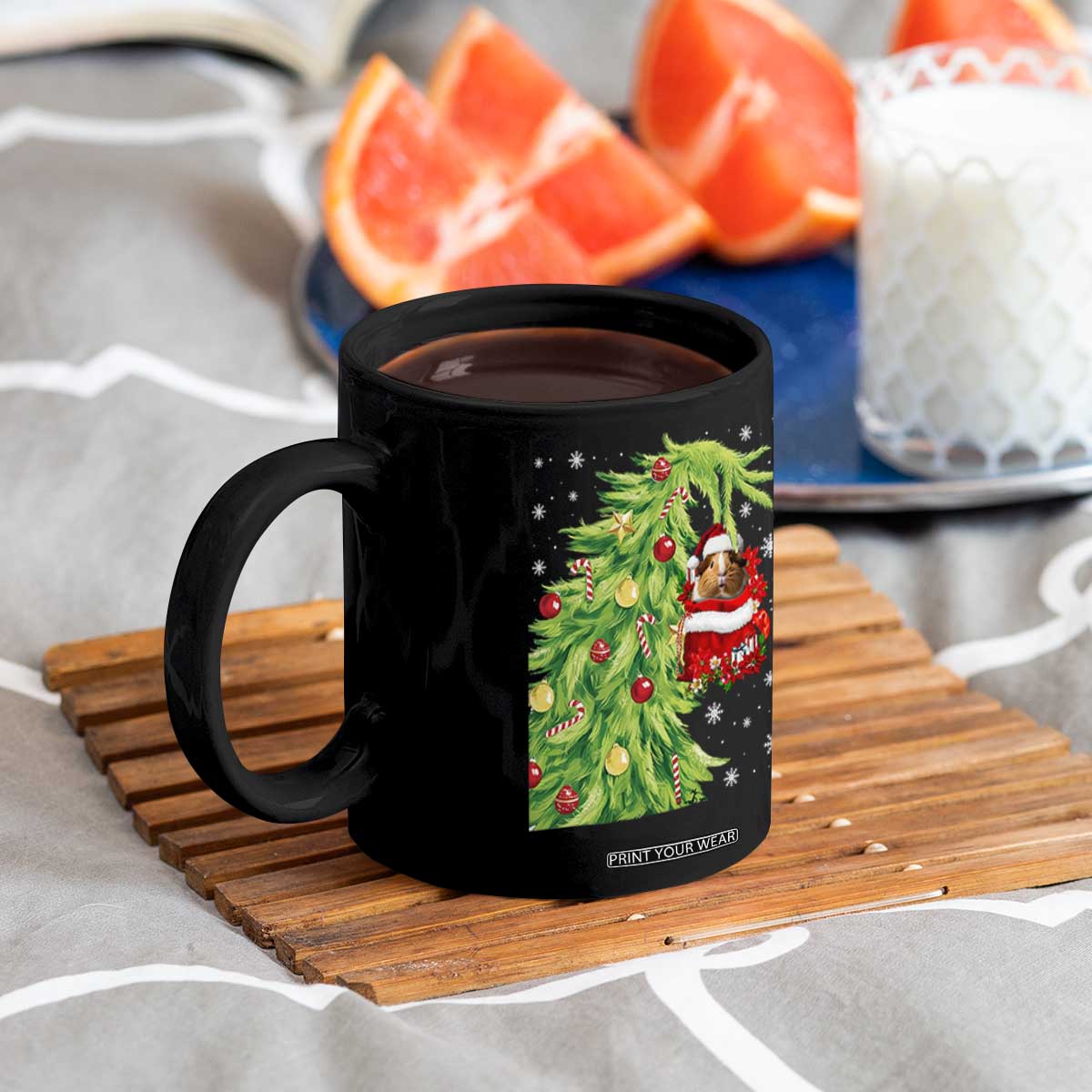 Funny Christmas Guinea In Green Hand Naughty Coffee Mug Cute Pet Lover Gift TS12 Print Your Wear