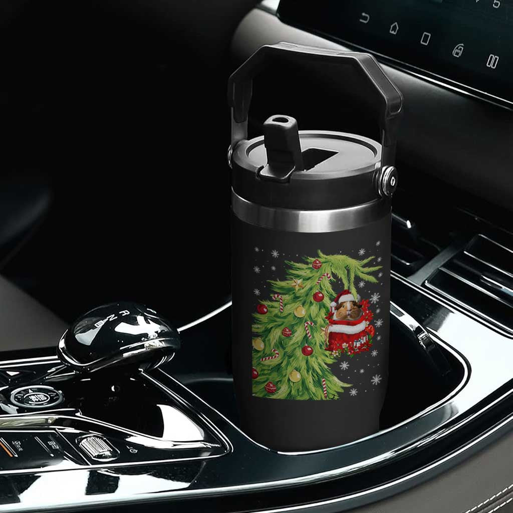 Funny Christmas Guinea In Green Hand Naughty Flip Straw Tumbler Cute Pet Lover Gift TS12 Print Your Wear