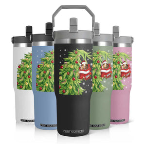 Funny Christmas Guinea In Green Hand Naughty Flip Straw Tumbler Cute Pet Lover Gift TS12 Print Your Wear