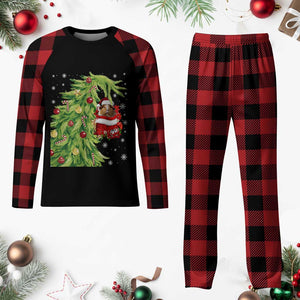 Funny Christmas Guinea In Green Hand Naughty Plaid Pajama Set Cute Pet Lover Gift TS12 Buffalo Plaid Print Your Wear