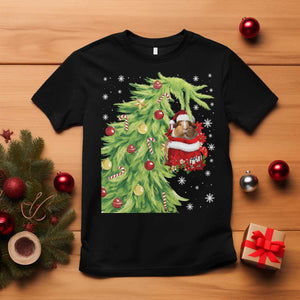 Funny Christmas Guinea In Green Hand Naughty T Shirt Cute Pet Lover Gift TS12 Black Print Your Wear