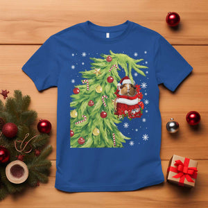 Funny Christmas Guinea In Green Hand Naughty T Shirt Cute Pet Lover Gift TS12 Royal Blue Print Your Wear