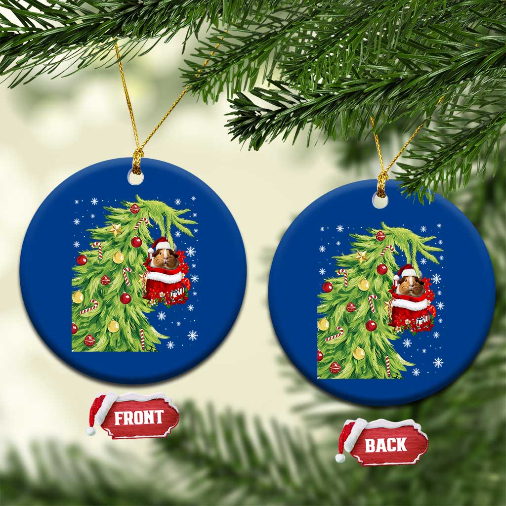 Funny Christmas Guinea In Green Hand Naughty Ceramic Ornament Cute Pet Lover Gift TS12 1pc Blue Print Your Wear