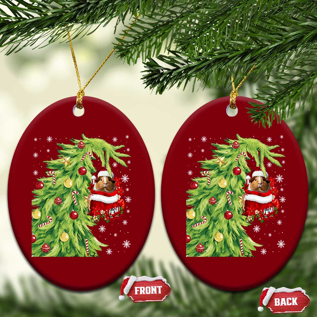 Funny Christmas Guinea In Green Hand Naughty Ceramic Ornament Cute Pet Lover Gift TS12 Print Your Wear
