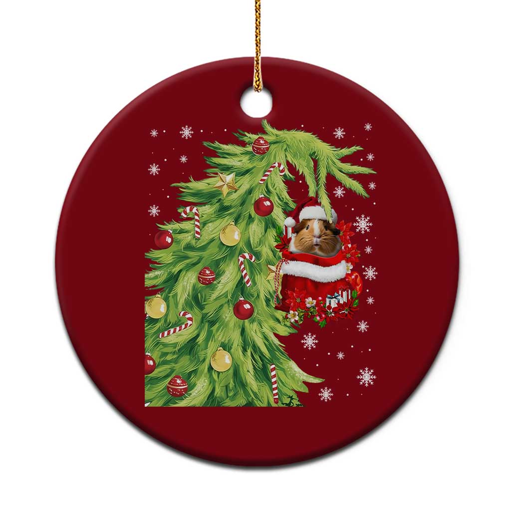 Funny Christmas Guinea In Green Hand Naughty Ceramic Ornament Cute Pet Lover Gift TS12 1pc Red Print Your Wear