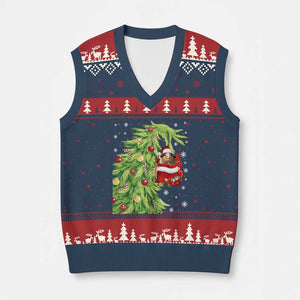 Funny Christmas Guinea In Green Hand Naughty V-Neck Knit Sweater Vest Cute Pet Lover Gift TS12 Navy Red Print Your Wear