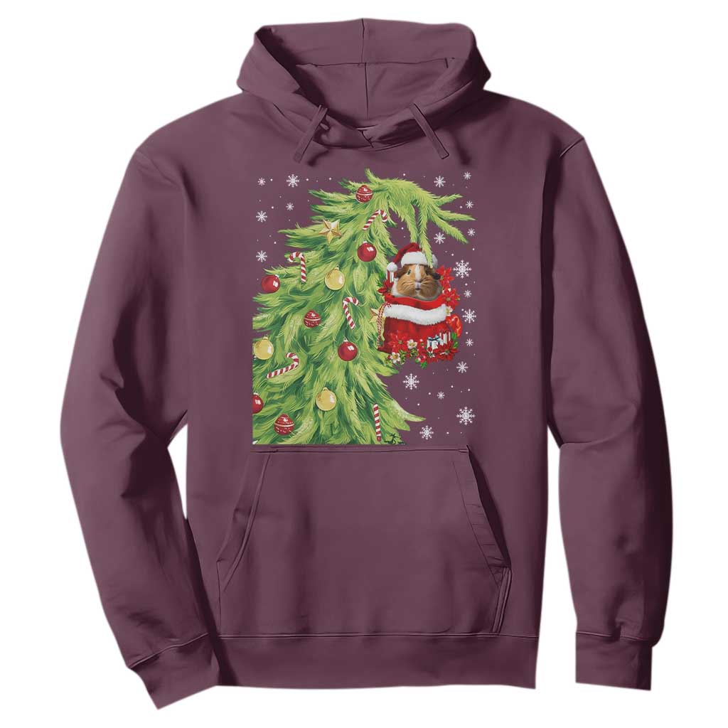 Funny Christmas Guinea In Green Hand Naughty Hoodie Cute Pet Lover Gift TS12 Maroon Print Your Wear