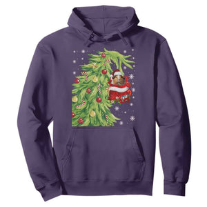 Funny Christmas Guinea In Green Hand Naughty Hoodie Cute Pet Lover Gift TS12 Purple Print Your Wear