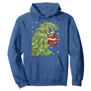 Funny Christmas Guinea In Green Hand Naughty Hoodie Cute Pet Lover Gift TS12 Royal Blue Print Your Wear