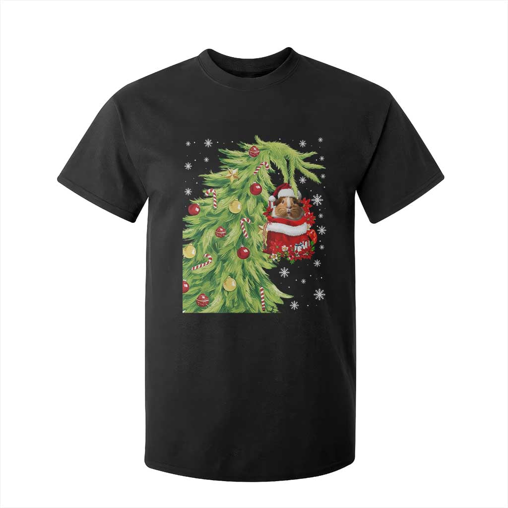 Funny Christmas Guinea In Green Hand Naughty T Shirt For Kid Cute Pet Lover Gift TS12 Black Print Your Wear
