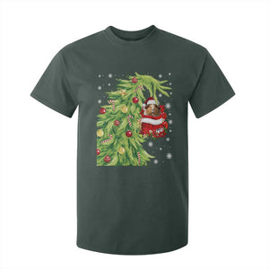 Funny Christmas Guinea In Green Hand Naughty T Shirt For Kid Cute Pet Lover Gift TS12 Dark Forest Green Print Your Wear